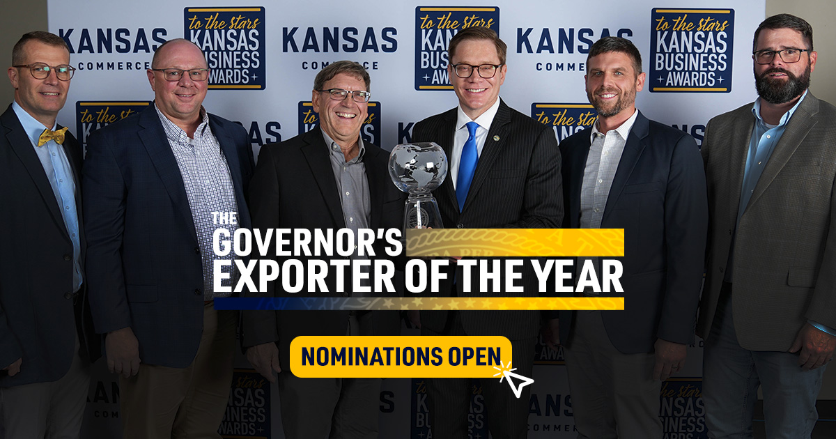 Governor Kelly Announces Nominations Open for 2025 Exporter of the Year